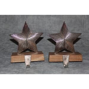⭐️2ct Metal Radiating Star Christmas Stocking Holder - Wondershop